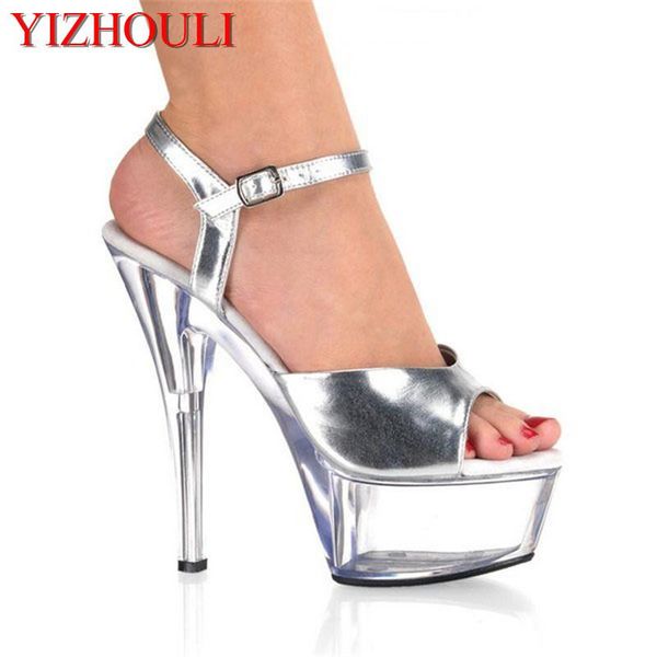 clear sole 6-inch stiletto sandals, 15 cm high heels, and silver vamp dancing sandals, Black
clear sole 6-inch stiletto sandals, 15 cm high heels, and silver vamp dancing sandals, Black