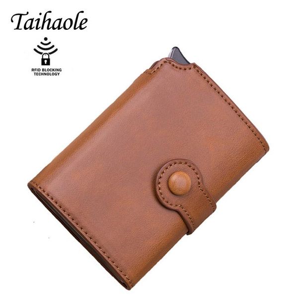 card holders -up rfid black wallet id case men button holder metal aluminum auto coin purse, Brown;gray
card holders -up rfid black wallet id case men button holder metal aluminum auto coin purse, Brown;gray