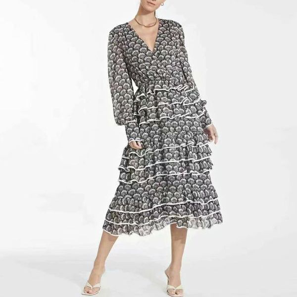 casual dresses designer 2021 women's fashion party printing vintage elegant cascading ruffle midi chiffon dress, Black;gray
casual dresses designer 2021 women's fashion party printing vintage elegant cascading ruffle midi chiffon dress, Black;gray