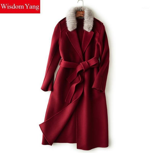 wisdom yang women's sheep wool coats purple wine red collar winter elegant trench long woolen overcoat jackets casacos & blends, Black
wisdom yang women's sheep wool coats purple wine red collar winter elegant trench long woolen overcoat jackets casacos & blends, Black