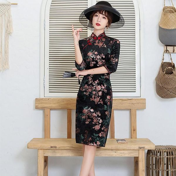ethnic clothing vintage slim printed velour qipao women half sleeve split knee length cheongsam dresses chinese oversize 5xl, Red
ethnic clothing vintage slim printed velour qipao women half sleeve split knee length cheongsam dresses chinese oversize 5xl, Red