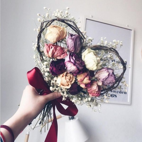 decorative flowers & wreaths hand diy flower art longliu stem heart - shaped hand-holding bouquet frame accessories
decorative flowers & wreaths hand diy flower art longliu stem heart - shaped hand-holding bouquet frame accessories