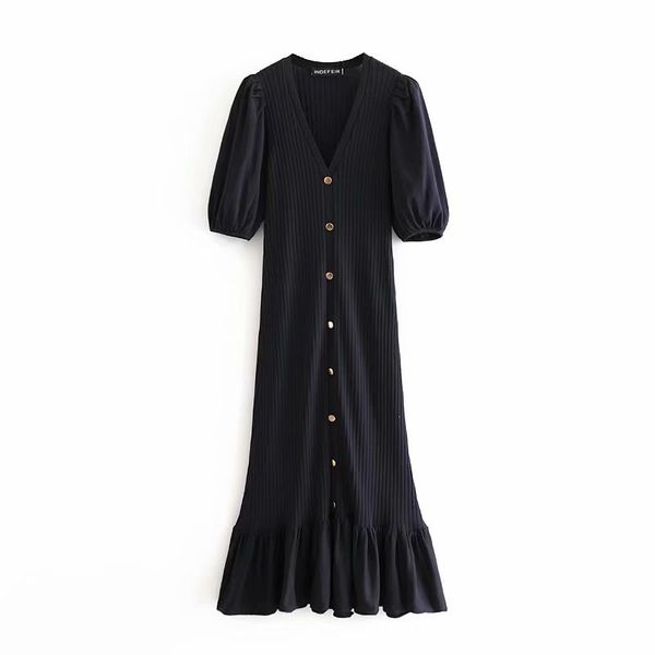 summer women stretch dress short puff sleeves elegant casual fashion chic lady woman knitted midi 210420, Black;gray
summer women stretch dress short puff sleeves elegant casual fashion chic lady woman knitted midi 210420, Black;gray