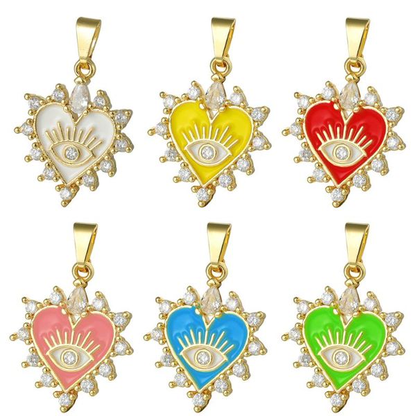 charms juya trendy diy big zirconia heart enamel evil eyes charm pendants for women handmade necklace making jewelry accessories, Bronze;silver
charms juya trendy diy big zirconia heart enamel evil eyes charm pendants for women handmade necklace making jewelry accessories, Bronze;silver