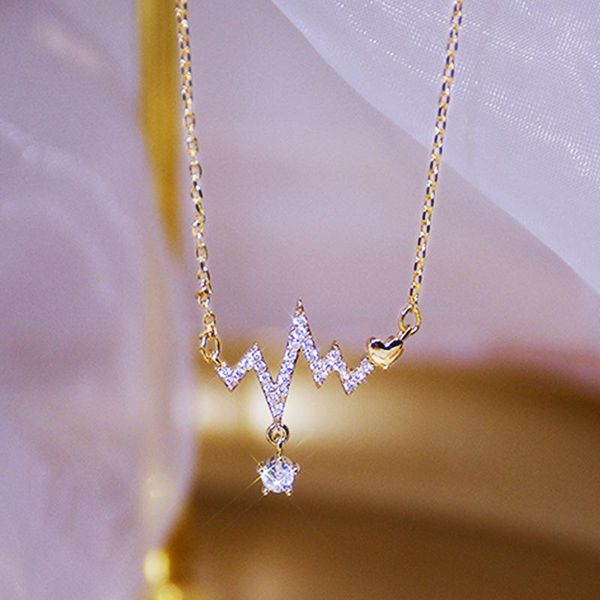 pendant necklaces huitan luxury gold color heartbeat necklace women heart round cz pedant fashion for party daily wear jewelry gift, Silver
pendant necklaces huitan luxury gold color heartbeat necklace women heart round cz pedant fashion for party daily wear jewelry gift, Silver