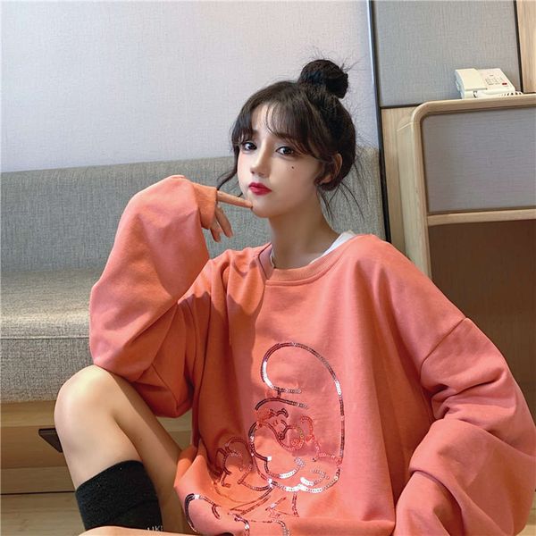 women's hoodies & sweatshirts hoodie waitmore bodyguard spring and autumn thin korean fashion loose embroidered sequined western style, Black
women's hoodies & sweatshirts hoodie waitmore bodyguard spring and autumn thin korean fashion loose embroidered sequined western style, Black