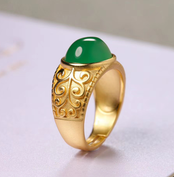 chinese inlay gold-plated chalcedony agate adjustable ring accessories jewellery fashion hand-carved woman man amulet gifts, Silver
chinese inlay gold-plated chalcedony agate adjustable ring accessories jewellery fashion hand-carved woman man amulet gifts, Silver