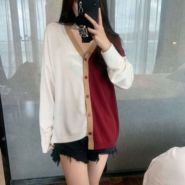 jacket luojia college style autumn winter v-neck color matching knitted cardigan women's wool loose outside with long sleeve sweater, Black;brown
jacket luojia college style autumn winter v-neck color matching knitted cardigan women's wool loose outside with long sleeve sweater, Black;brown