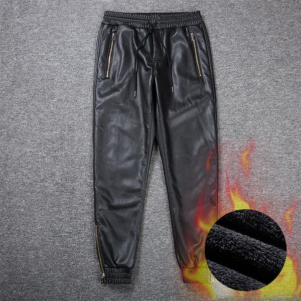 men's pants 2021 winter autumn mens warm fleece moto zipper skinny black pu leather biker slim trousers plus velvet thicken pencil pan
men's pants 2021 winter autumn mens warm fleece moto zipper skinny black pu leather biker slim trousers plus velvet thicken pencil pan