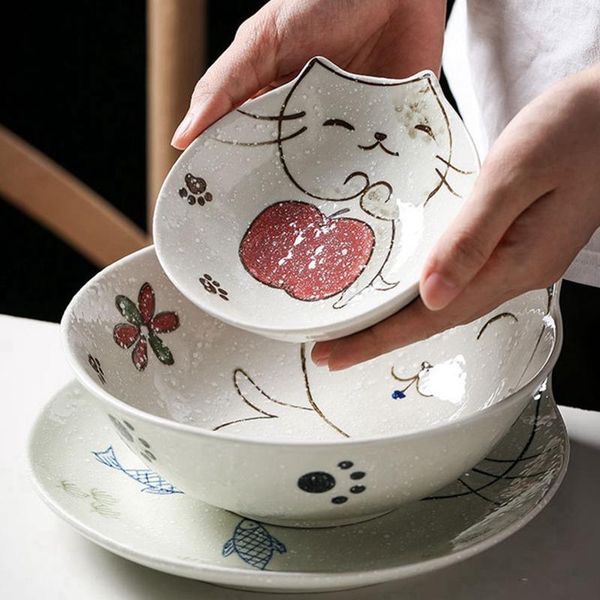 dishes & plates home hand painted cartoon set ceramic tableware cat series fish plate small platos restaurant kitchen utensils
dishes & plates home hand painted cartoon set ceramic tableware cat series fish plate small platos restaurant kitchen utensils