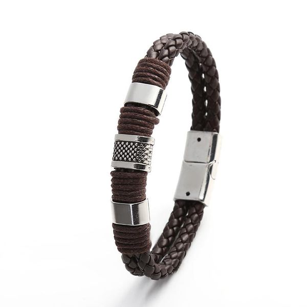 beaded, strands multilayer braided leather men bracelet bangles magnetic-clasp cowhide wrap trendy personality couple gift accessories, Black
beaded, strands multilayer braided leather men bracelet bangles magnetic-clasp cowhide wrap trendy personality couple gift accessories, Black