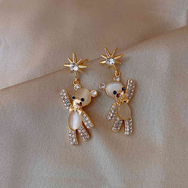 s925 silver needle korean diamond studded star earrings lovely opal bear simple fashion versatile female, Golden
s925 silver needle korean diamond studded star earrings lovely opal bear simple fashion versatile female, Golden