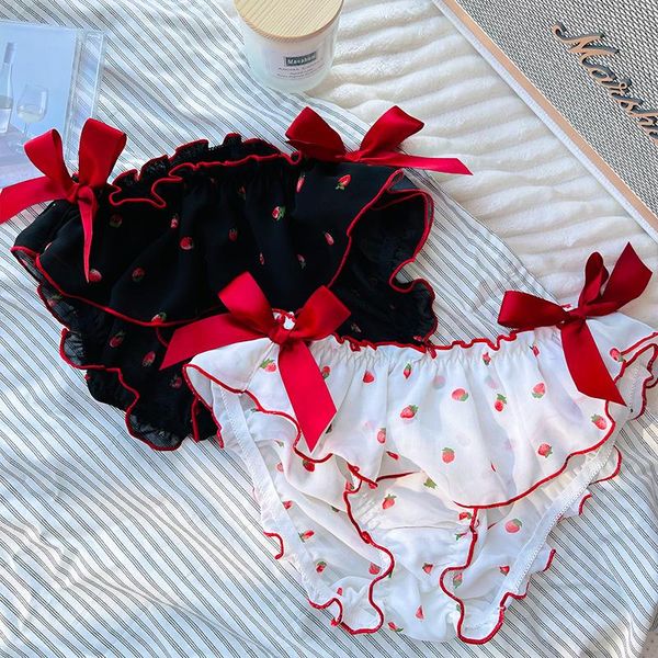 women's panties strawberry lace underpants pure cotton crotch maiden japanese briefs comfort skin affinity low waist bow cute sweet, Black;pink
women's panties strawberry lace underpants pure cotton crotch maiden japanese briefs comfort skin affinity low waist bow cute sweet, Black;pink