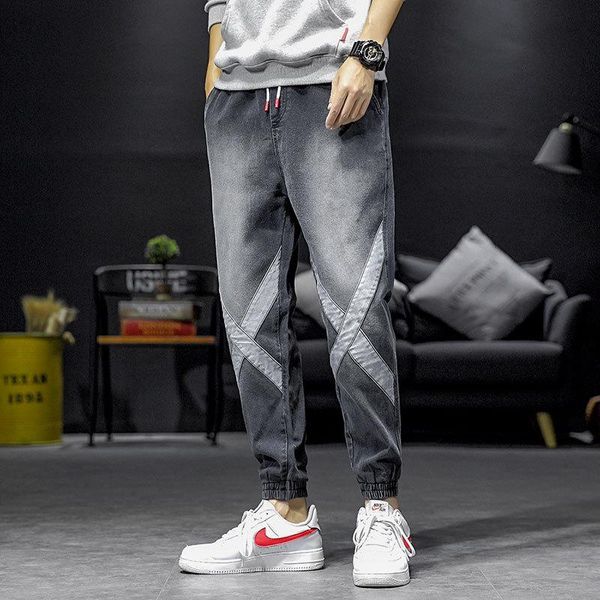 students men's fashion hip hop clothing harem pants loose 9 cropped jeans, Blue
students men's fashion hip hop clothing harem pants loose 9 cropped jeans, Blue