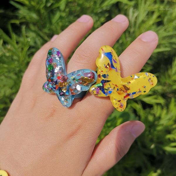 cluster rings lost lady cute multicolor resin butterfly ring for women stylish big acrylic ins finger girl summer jewelry wholesale1, Golden;silver
cluster rings lost lady cute multicolor resin butterfly ring for women stylish big acrylic ins finger girl summer jewelry wholesale1, Golden;silver