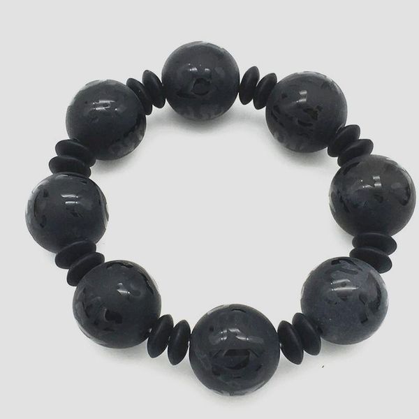 beaded, strands fashionable jokercir 20 mm natural carving onxy stone bead bracelet 1pcs bungee cord men and women, Black
beaded, strands fashionable jokercir 20 mm natural carving onxy stone bead bracelet 1pcs bungee cord men and women, Black