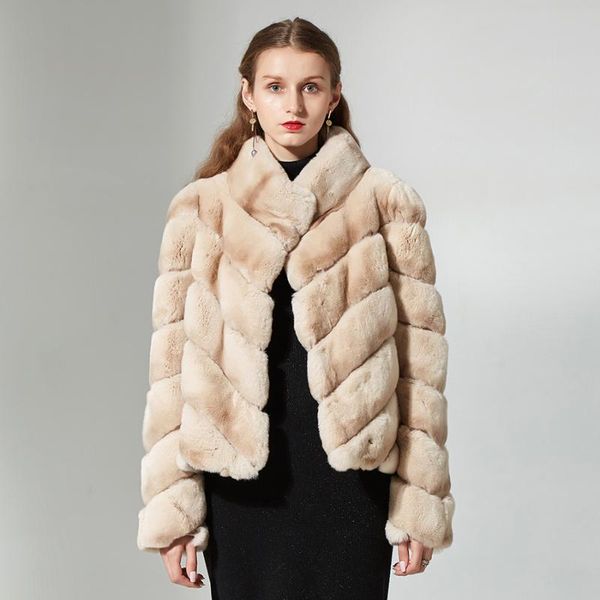 women's fur & faux beige rex coat women winter jacket fashion stand collar overcoat, Black
women's fur & faux beige rex coat women winter jacket fashion stand collar overcoat, Black
