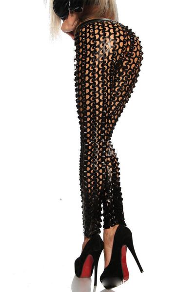 women's leggings 2021 women gothic lady party club punk rock pierced fashion legging girl ripped scales hole fake leather pant, Black
women's leggings 2021 women gothic lady party club punk rock pierced fashion legging girl ripped scales hole fake leather pant, Black