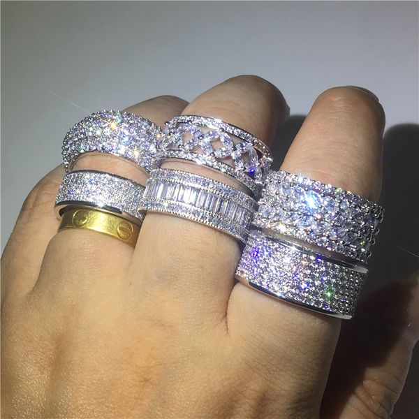 6 styles luxury diamonioque ring 925 sterling silver diamond cz engagement wedding band rings for women men jewelry gift, Slivery;golden
6 styles luxury diamonioque ring 925 sterling silver diamond cz engagement wedding band rings for women men jewelry gift, Slivery;golden