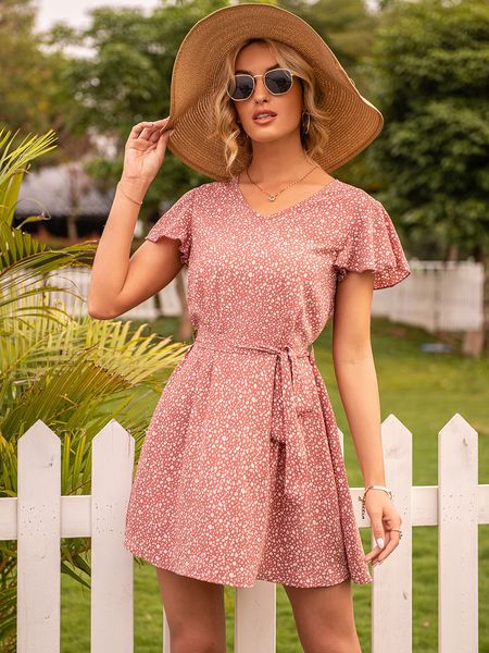 2021 spring and summer european and american new broken flower v-neck lace up lotus leaf sleeve dress women, Black;gray
2021 spring and summer european and american new broken flower v-neck lace up lotus leaf sleeve dress women, Black;gray