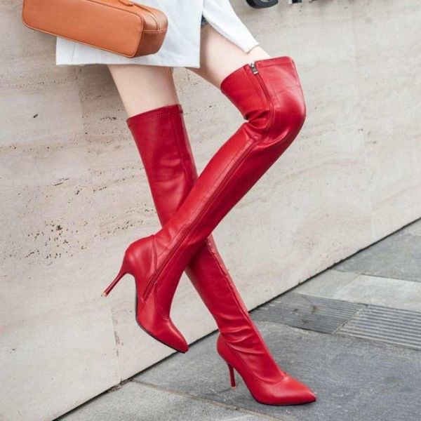 boots slim heel super high pole dance pointed side zipper knee boot nightclub women's shoes large pumps, Black
boots slim heel super high pole dance pointed side zipper knee boot nightclub women's shoes large pumps, Black