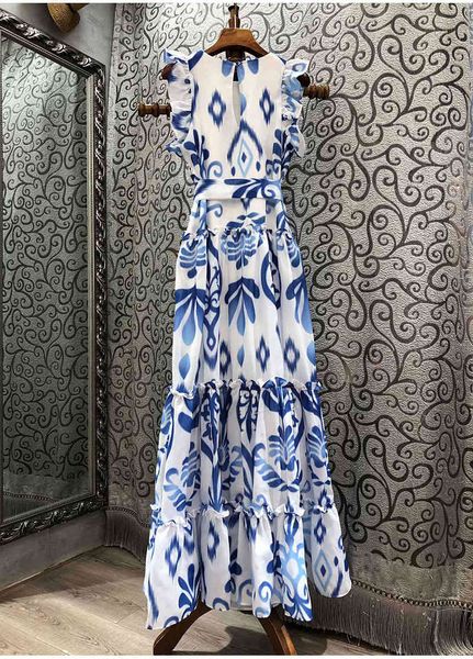 dresses summer women o-neck vintage porcelain print ruffle deco sleeveless casual long maxi boho, Black;gray
dresses summer women o-neck vintage porcelain print ruffle deco sleeveless casual long maxi boho, Black;gray