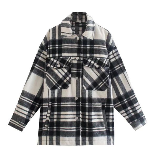 women's jackets diyig woman 2021 autumn british style clothing commuting fashion pocket decoration plaid loose coat, Black;brown
women's jackets diyig woman 2021 autumn british style clothing commuting fashion pocket decoration plaid loose coat, Black;brown