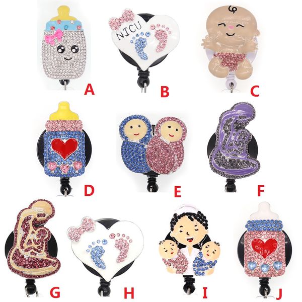 custom key rings cute baby footprint nipple rhinestone retractable nicu id holder medical badge clips for nurse accessories, Slivery;golden
custom key rings cute baby footprint nipple rhinestone retractable nicu id holder medical badge clips for nurse accessories, Slivery;golden