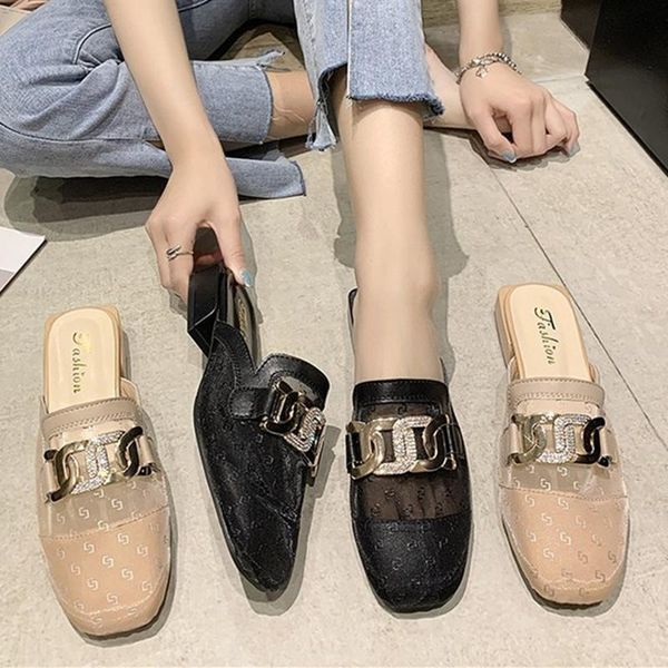 mules femme gauze baotou slipper summer 2021 rhinestone chain decoration thick heel sandals outdoor wear women's shoes slippers, Black
mules femme gauze baotou slipper summer 2021 rhinestone chain decoration thick heel sandals outdoor wear women's shoes slippers, Black