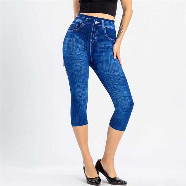 women's leggings 2021 women denim print bulifting fashion slim fit elastic trousers cropped pants fittness leggins femme, Black
women's leggings 2021 women denim print bulifting fashion slim fit elastic trousers cropped pants fittness leggins femme, Black