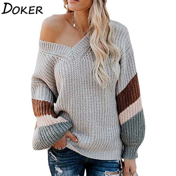 autumn winter patchwork sweaters for women v-neck long sleeve fashion loose pullover vintage off shoulder sweater 210604, White;black
autumn winter patchwork sweaters for women v-neck long sleeve fashion loose pullover vintage off shoulder sweater 210604, White;black