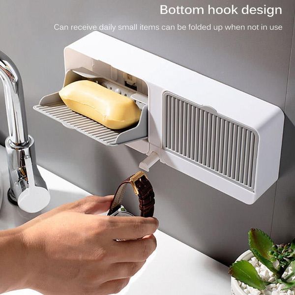 soap holder with flip lid drain wall-mounted shelf clamshell box toilet bathroom kitchen dishes
soap holder with flip lid drain wall-mounted shelf clamshell box toilet bathroom kitchen dishes
