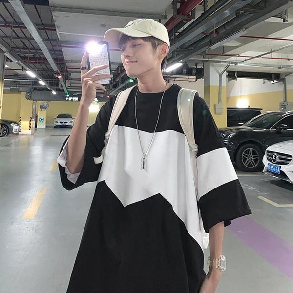 men's t-shirts 100% cotton japanese short sleeve men tshirts summer fashion spliced harajuku oversize punk streetwear korean loose clot, White;black
men's t-shirts 100% cotton japanese short sleeve men tshirts summer fashion spliced harajuku oversize punk streetwear korean loose clot, White;black