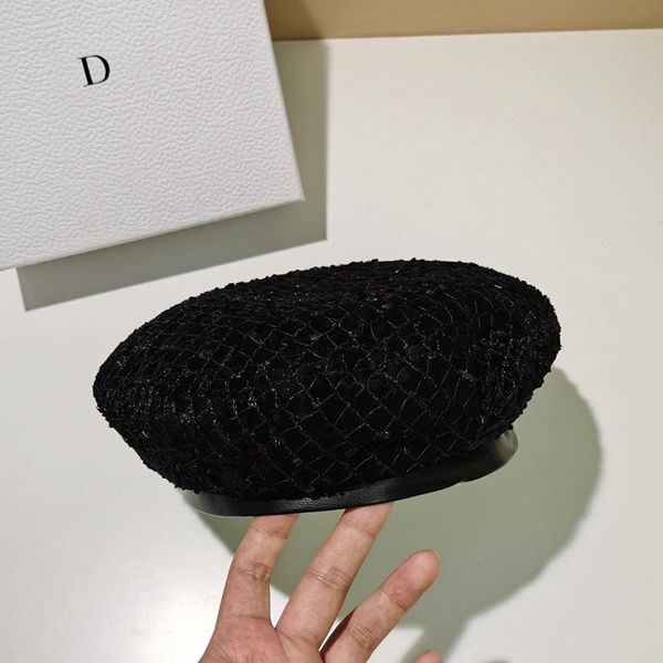 berets women's autumn winter hat cap mesh sequins beanie elegant female beret sweet niche french painter, Blue;gray
berets women's autumn winter hat cap mesh sequins beanie elegant female beret sweet niche french painter, Blue;gray
