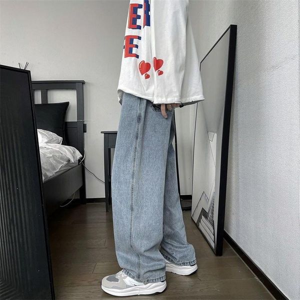 men's jeans neploha loose solid color men straight casual korean style pants hip hop vintage male denim trousers clothing, Blue
men's jeans neploha loose solid color men straight casual korean style pants hip hop vintage male denim trousers clothing, Blue