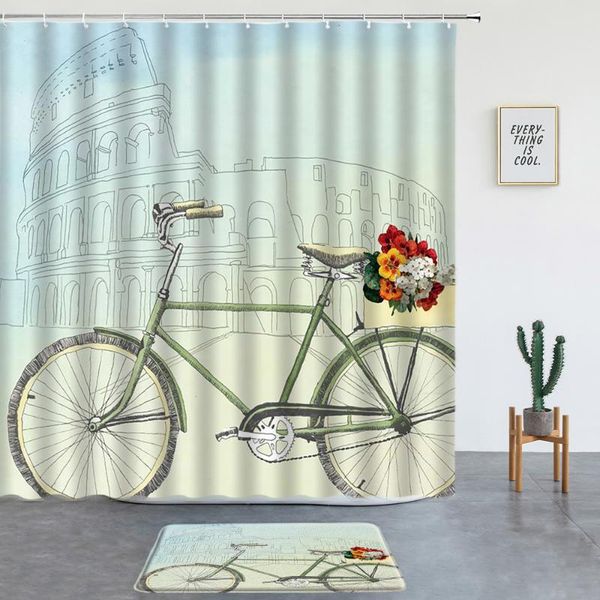 shower curtains retro style architecture bike print set bath mats bathroom decor carpet screen entrance door mat non-slip rugs
shower curtains retro style architecture bike print set bath mats bathroom decor carpet screen entrance door mat non-slip rugs