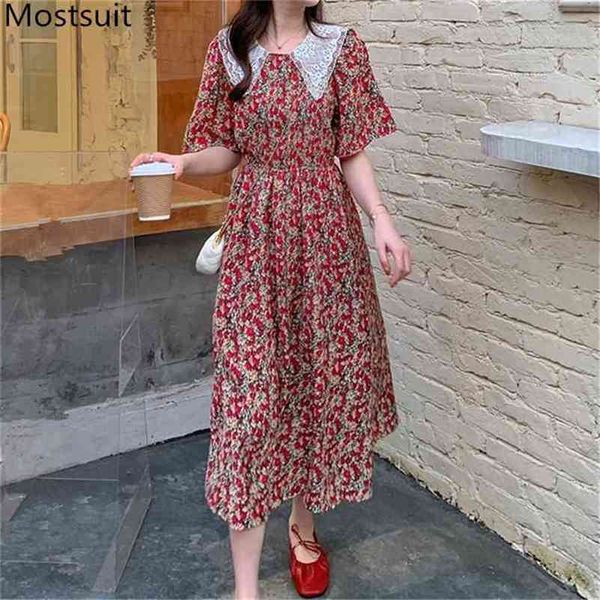plus size floral printed vintage women dress summer short sleeve peter pan collar a-line korean elegant ladies midi vestido 210513, Black;gray
plus size floral printed vintage women dress summer short sleeve peter pan collar a-line korean elegant ladies midi vestido 210513, Black;gray