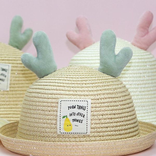 wide brim hats weaving antlers children bucket casual straw hat summer cartoon baby fisherman cap kids beach caps, Blue;gray
wide brim hats weaving antlers children bucket casual straw hat summer cartoon baby fisherman cap kids beach caps, Blue;gray