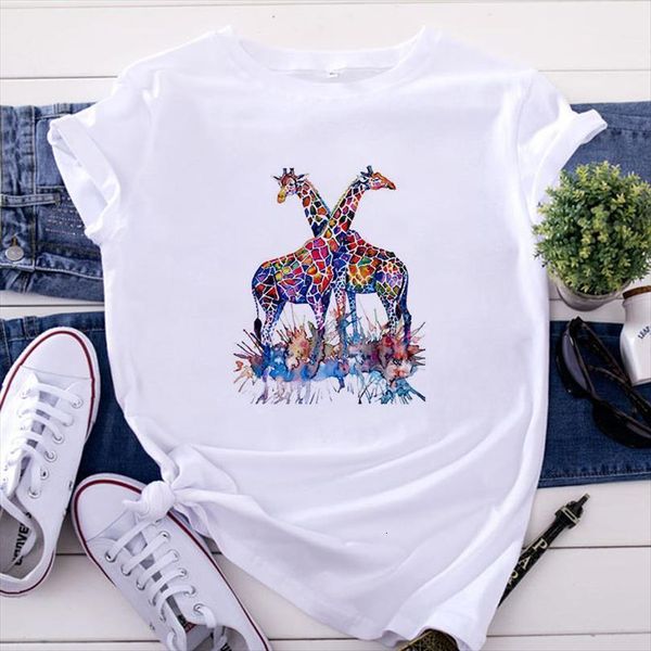 summer giraffe print and women men t shirts harajuku casual lady short sleeve cute tees clothing, White;black
summer giraffe print and women men t shirts harajuku casual lady short sleeve cute tees clothing, White;black