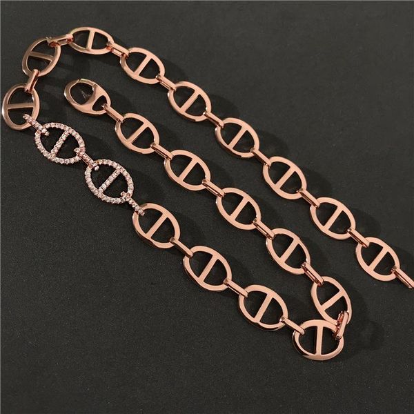 chains 925 sterling silver summer ring piece collar female fashion retro design rose gold pig nose necklace french style
chains 925 sterling silver summer ring piece collar female fashion retro design rose gold pig nose necklace french style