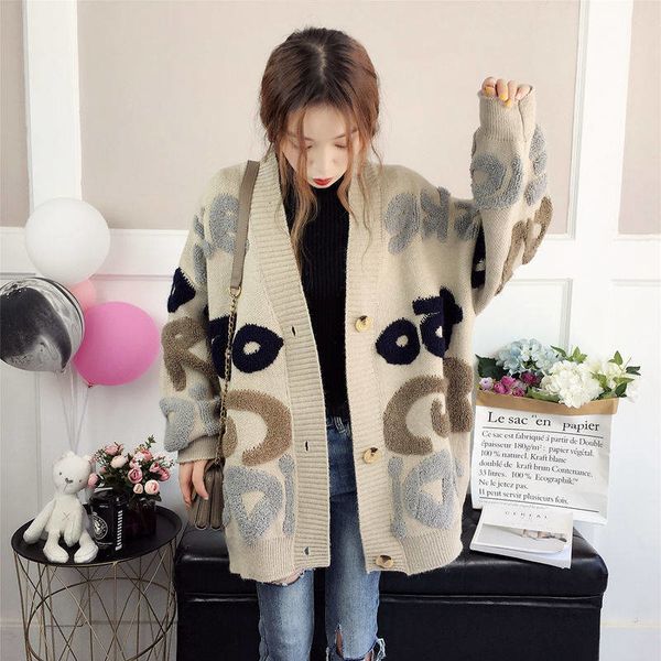 women's sweaters knitted letter coat loose lazy long-sleeved sweater cardigan women spring and autumn korean new style qm* knmb, White;black
women's sweaters knitted letter coat loose lazy long-sleeved sweater cardigan women spring and autumn korean new style qm* knmb, White;black