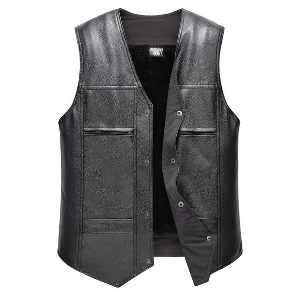 men's vests autumn winter leather vest men velvet thick casual middle-aged elderly pu fur waistcoat plus size coat warm windproof, Black;white
men's vests autumn winter leather vest men velvet thick casual middle-aged elderly pu fur waistcoat plus size coat warm windproof, Black;white