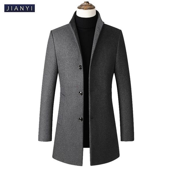 men's wool & blends men coats autumn winter solid color grey jacket mid-length single-breasted stand-collar coat, Black
men's wool & blends men coats autumn winter solid color grey jacket mid-length single-breasted stand-collar coat, Black