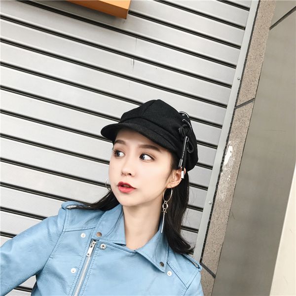 octagonal hat female british lace lovely autumn and winter tweed bud hat trendsetter versatile cap beret, Blue;gray
octagonal hat female british lace lovely autumn and winter tweed bud hat trendsetter versatile cap beret, Blue;gray
