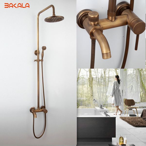 bathroom shower sets dhl luxury new antique brass rainfall set faucet + tub mixer tap handheld wall mounted devd
bathroom shower sets dhl luxury new antique brass rainfall set faucet + tub mixer tap handheld wall mounted devd