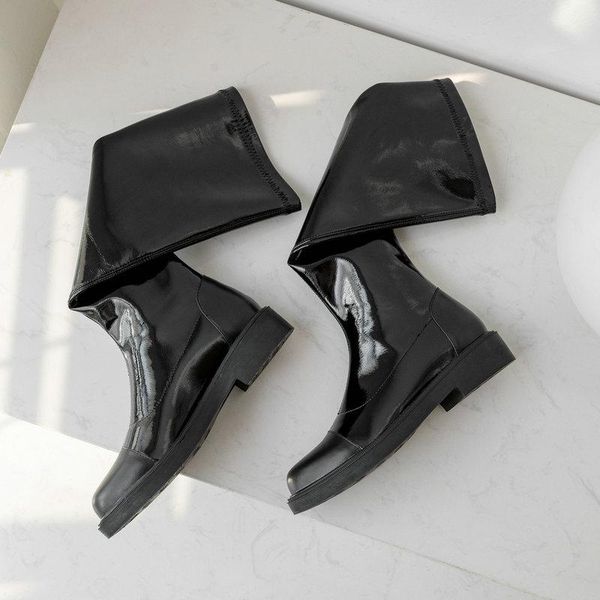 boots elegant round toe high genuine leather women thick low heel ladies shoes inside zipper knee-high, Black
boots elegant round toe high genuine leather women thick low heel ladies shoes inside zipper knee-high, Black