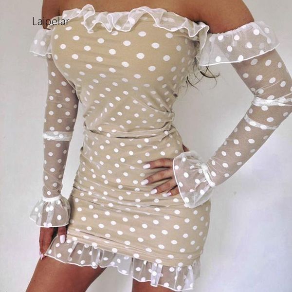 casual dresses laipelar 2021 women polka dot off shoulder bodycon mini dress long sleeve mesh frill trim bardot short, Black;gray
casual dresses laipelar 2021 women polka dot off shoulder bodycon mini dress long sleeve mesh frill trim bardot short, Black;gray