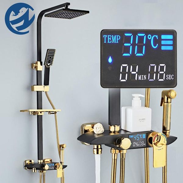 luxurious thermostatic shower faucet set rain bath bathtub mixer tap digital display function taps bathroom sets
luxurious thermostatic shower faucet set rain bath bathtub mixer tap digital display function taps bathroom sets