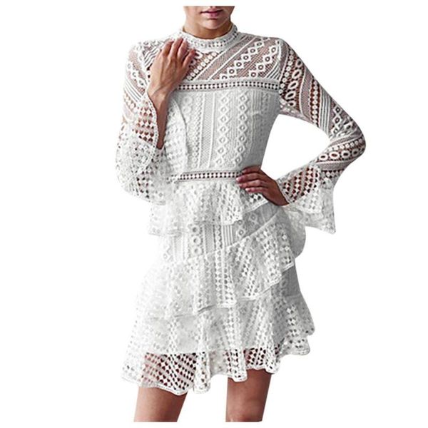 casual dresses 2021 women white lace dress ladies winter fashion long sleeve flare elegant party vestidos mujer, Black;gray
casual dresses 2021 women white lace dress ladies winter fashion long sleeve flare elegant party vestidos mujer, Black;gray