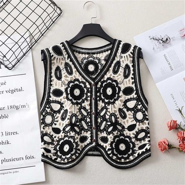 floral crochet knitted vest women summer autumn womens retro sleeveless jacket cardigan boho bohemian embroidery waistcoat 211008, Black;white
floral crochet knitted vest women summer autumn womens retro sleeveless jacket cardigan boho bohemian embroidery waistcoat 211008, Black;white
